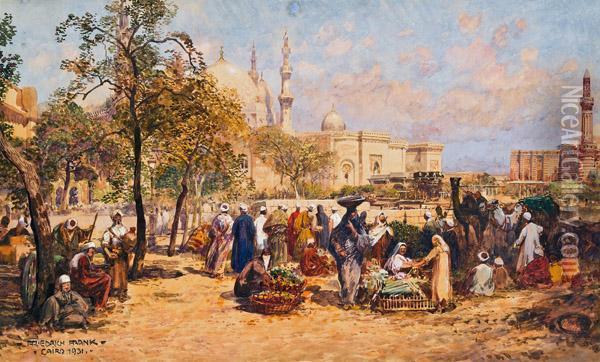 Markt In Kairo Oil Painting - Friedrich Frank