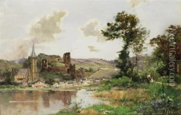 Le Chateau De Laroche, Belgique Oil Painting - Maurice Levis