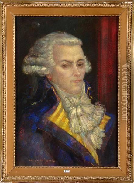 Portrait De Robespierre Oil Painting - Henry de Groux