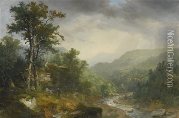 A Showery Day Among The Mountains Oil Painting - Asher Brown Durand