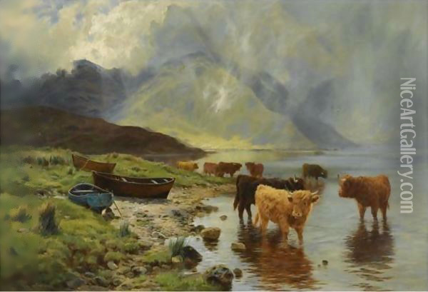 Rainswept Hills Oil Painting - Louis Bosworth Hurt