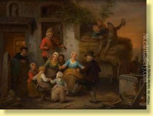 Scene De Rejouissances Devant Une Taverne Oil Painting - Henri Jos. Gommarus Carpentero