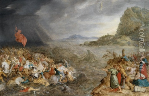 Die Vernichtung Der Agypter Im Roten Meer (buch Exodus, 2. Buch Mose) Oil Painting - Hans Jordaens III