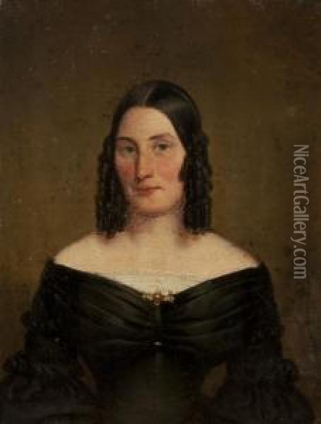 Portrait Of A Julia Lehman Oil Painting - J. Verreijt