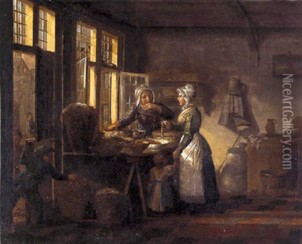 Keukeninterieur Oil Painting - Johannes Helder