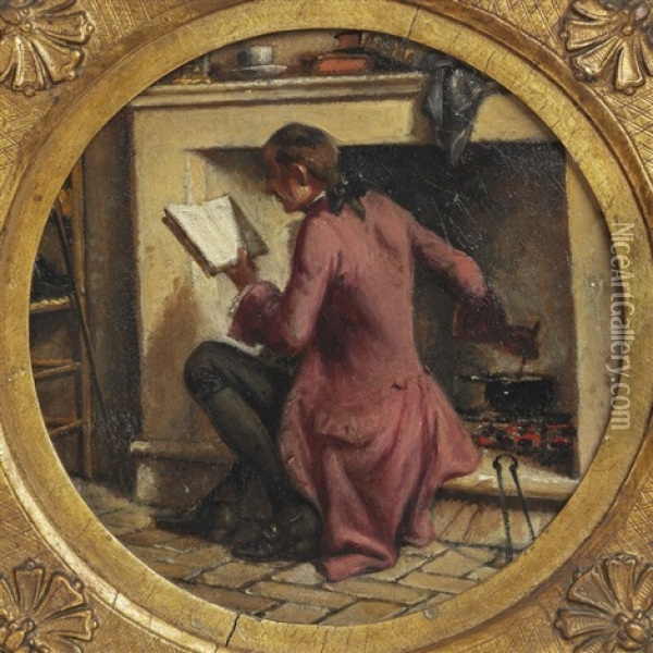 Holberg Preparing Food In Rome Oil Painting - Wilhelm Nicolai Marstrand
