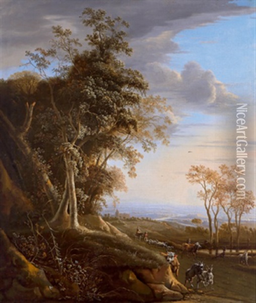 Landschaft Mit Ziegen Oil Painting - Jacob Philipp Hackert