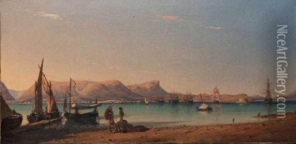 Vue Du Bassin Mediterraneen Oil Painting - Alphee De Regny