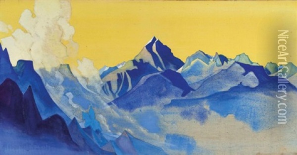 Over Ergor Comes A Rider Oil Painting - Nikolai Konstantinovich Roerich