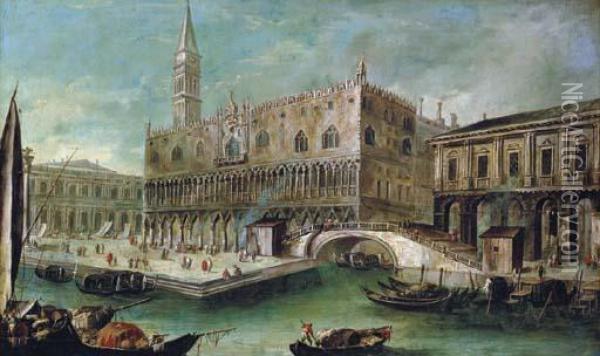 The Doge's Palace And The Bacino Di San Marco, Venice Oil Painting - Michele Marieschi
