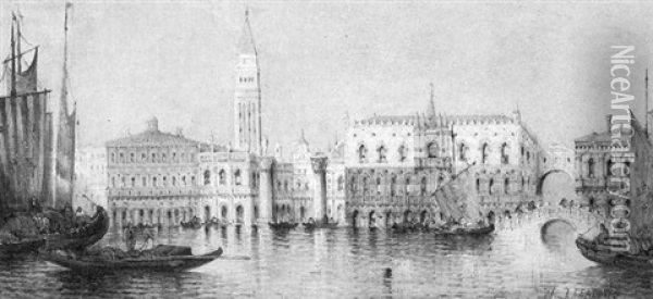The Doges Palace, Venice Oil Painting - William Meadows