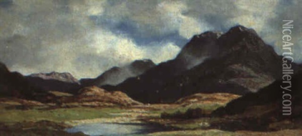 Hills Of Garve Or Loch Garve Oil Painting - David Young Cameron
