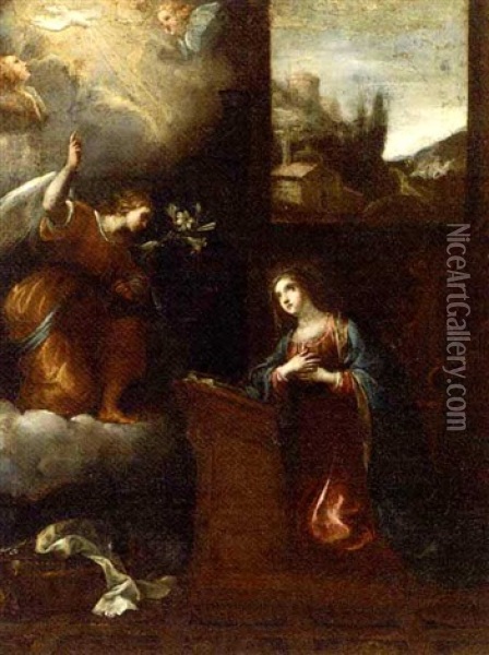 The Annunciation Oil Painting - Giacomo del Po
