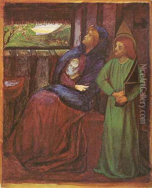 The Holy Family Oil Painting - Elizabeth Eleanor Siddal