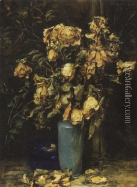 Welke Rosen Oil Painting - Alois Hanisch