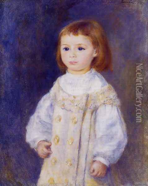 Child In A White Dress Aka Lucie Berard Oil Painting - Pierre Auguste Renoir