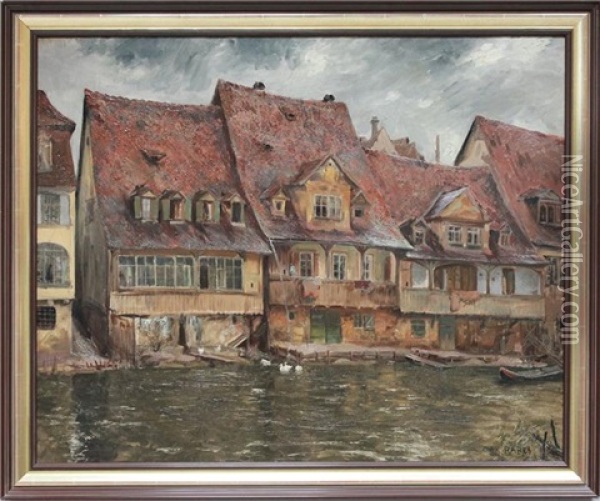 Alt Bamberg Oil Painting - Max Friedrich Rabes