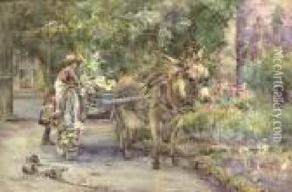 The Garden Cart Oil Painting - Mildred Anne Butler