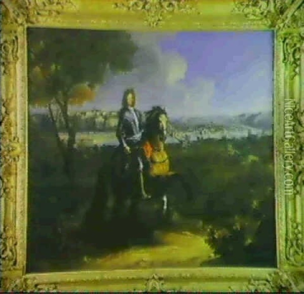Les Portraits Equestres De Henri De La Tour        D'auvergne... [&] Louis-francois Duc De Boufflers... Oil Painting - Adam Frans van der Meulen
