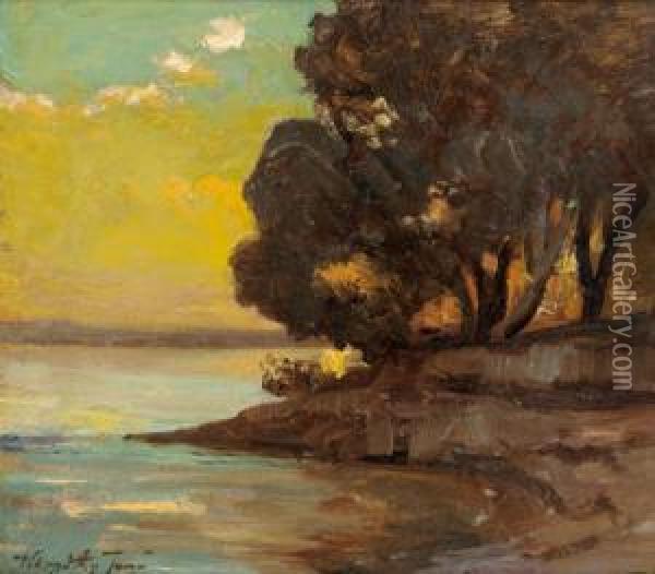 Evening On The Sea Oil Painting - Eugen Karpathy