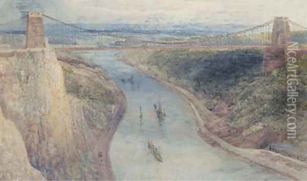 The Suspension Bridge at Bristol Oil Painting - John Syer