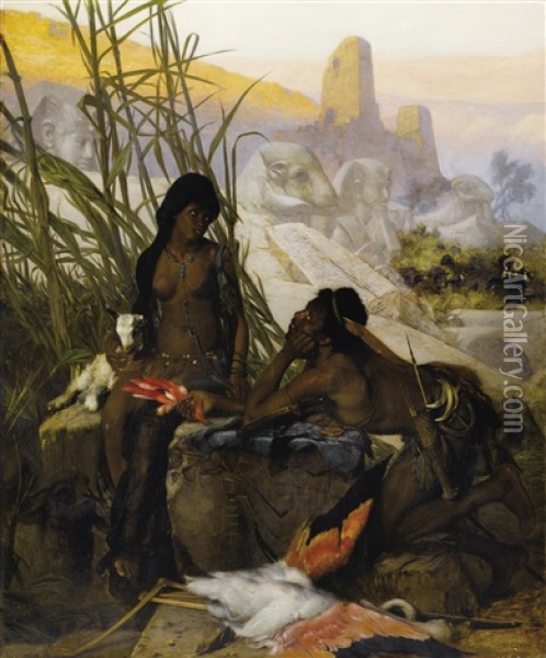 Chasseurs Nubiens Oil Painting - Wilhelm (Karl) Gentz