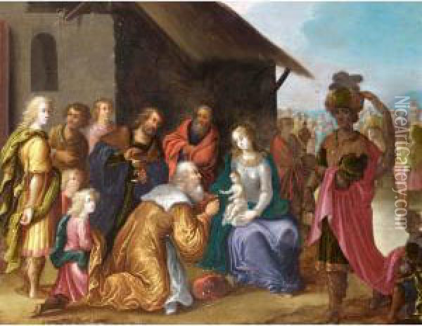 The Adoration Of The Magi Oil Painting - Pieter Lisaert