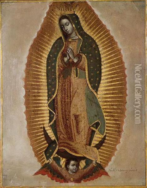 Virgen De Guadalupe Oil Painting - Miguel Cabrera