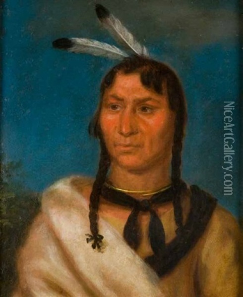 Eshtahumbah, Sioux Warrior Oil Painting - Charles Bird King