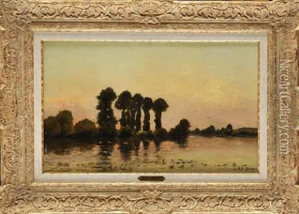 Bords De L'yonne Oil Painting - Hippolyte Camille Delpy