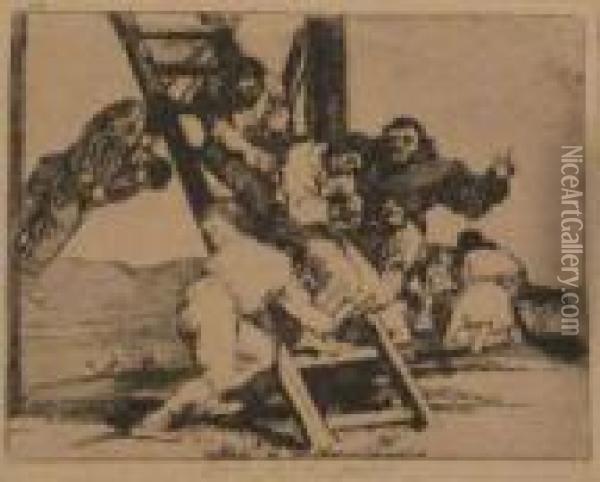 Two Etchings With Drypoint. Oil Painting - Francisco De Goya y Lucientes