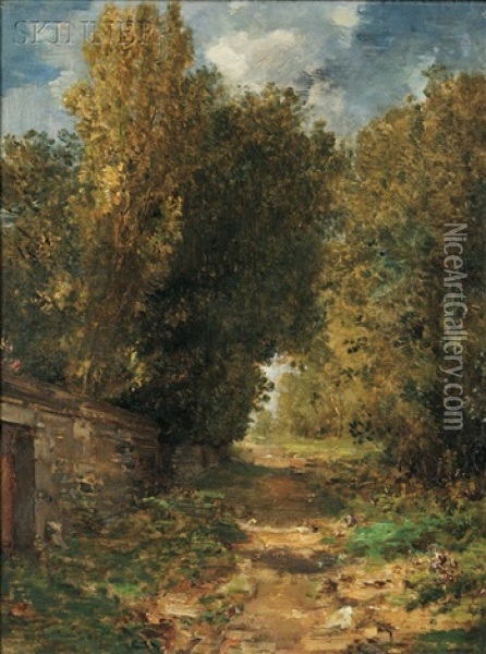 A Country Lane Oil Painting - William Morris Hunt