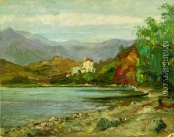 Il Lago Di Avigliana Oil Painting - Francesco Mennyey