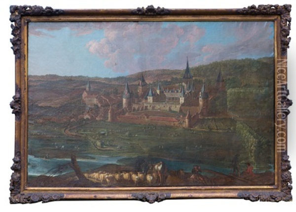 Vue Du Chateau Renaissance De Neuviller-sur-moselle Oil Painting - Claude Jacquart