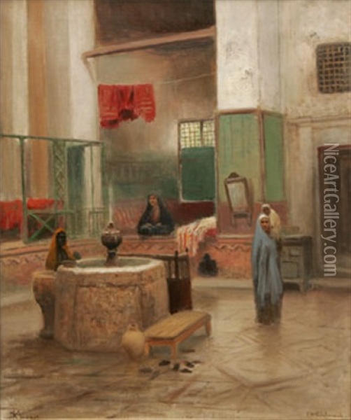 Interior Fran Kairo Oil Painting - Frans Wilhelm Odelmark