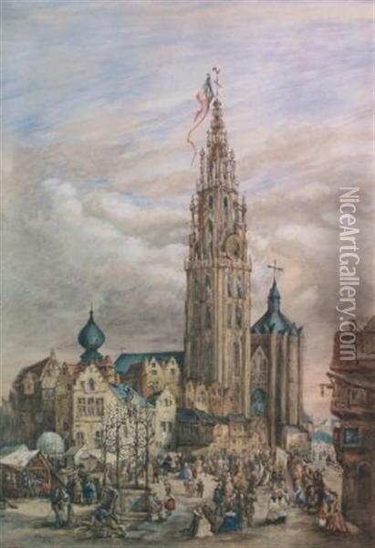 European City Scene Oil Painting - Cormack Brown