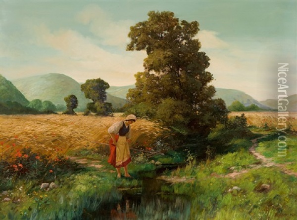 Rural Scene Oil Painting - Tibor Szontagh