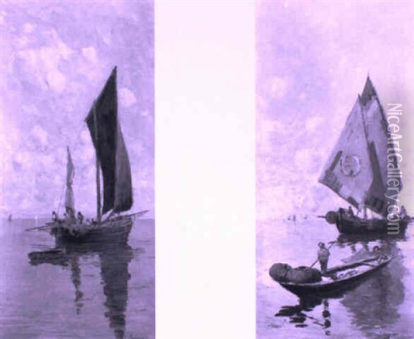 Barche A Vela Nella Laguna Veneta Oil Painting - Alberto Prosdocimi