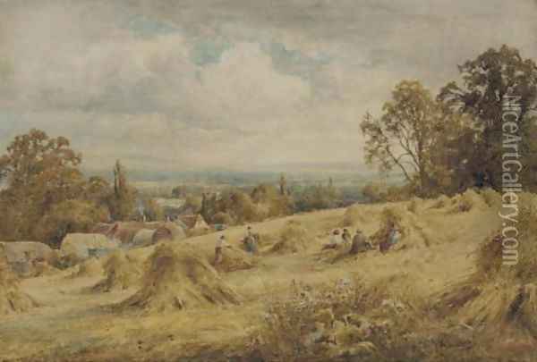 View near Amberley, Sussex Oil Painting - Henry John Kinnaird