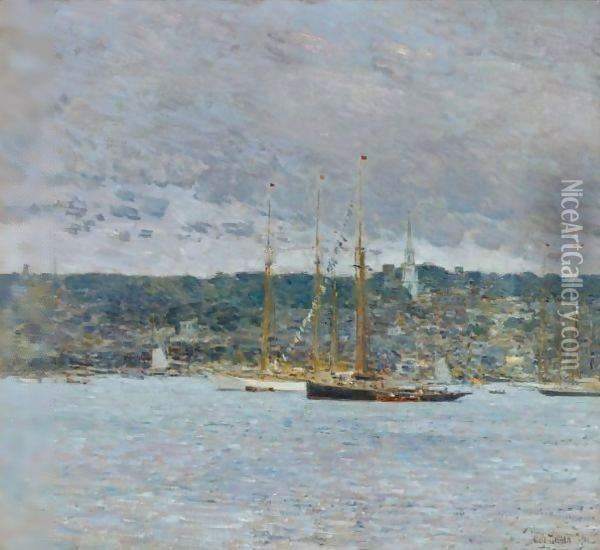 Newport Oil Painting - Frederick Childe Hassam