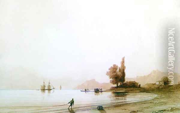 View on rocky coast Oil Painting - Ivan Konstantinovich Aivazovsky