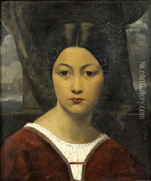 Portrait De Femme Oil Painting - Dario Chini