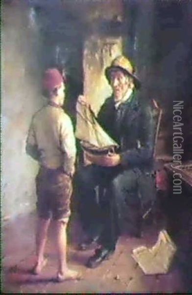 Young Sailor And Old Mariner Oil Painting - Jonathan Pratt