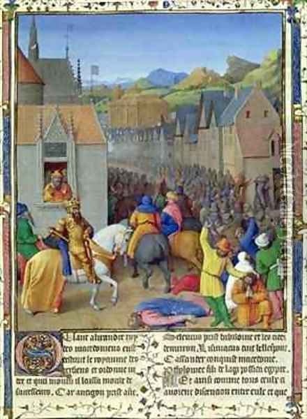 Entry of Ptolemy Soter into Jerusalem Oil Painting - Jean Fouquet