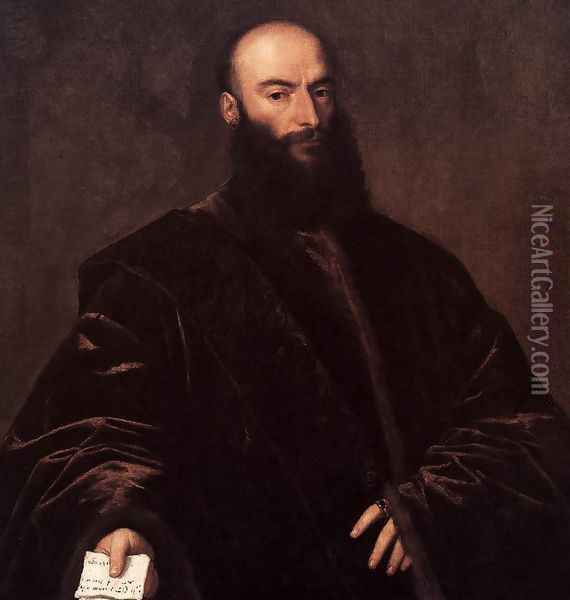 Portrait of Jacopo (Giacomo) Dolfin Oil Painting - Tiziano Vecellio (Titian)