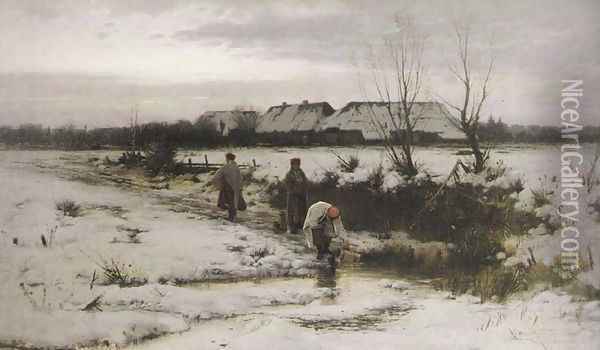 Winter Landscape Oil Painting - Roman Kochanowski