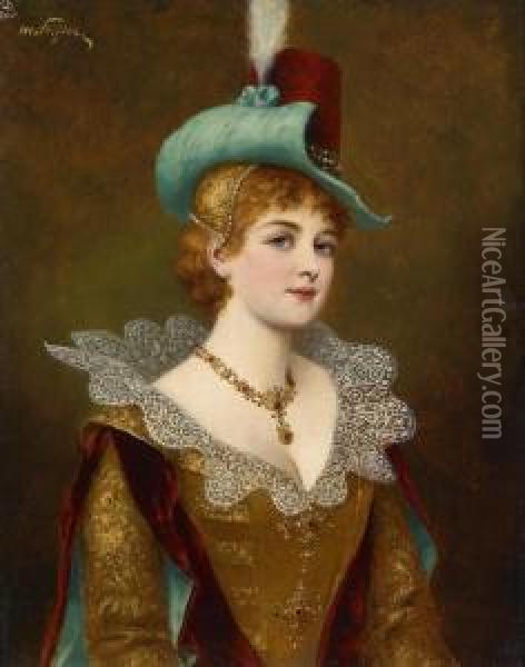 Noble Lady Oil Painting - Moritz Stifter