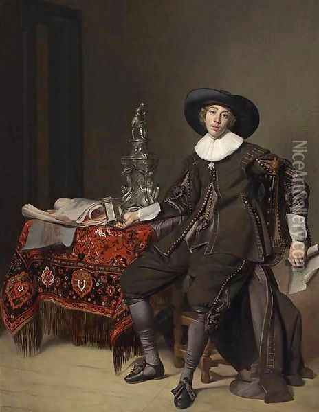 Portrait of a Silversmith 1630 Oil Painting - Thomas De Keyser