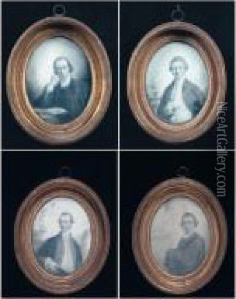 Portrait Of Sir John Nelthorpe, 6th Bt.; Valentine Knightley; The Hon. John St. John; And The Rev. Thomas Hurst Oil Painting - John Old Taylor