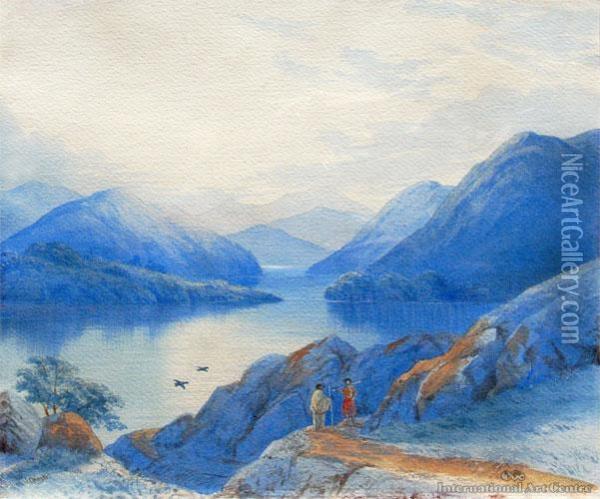 Lake Waikaremoana Oil Painting - John Barr Clarke Hoyte